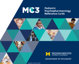 image of the front cover of the MC3 Pediatric Psychopharmacology Cards