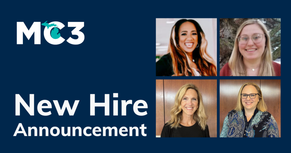 MC3 new hire announcement with photos of 4 new team members