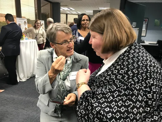 Dr. Maria Muzik with Mary Ludtke from MDHHS