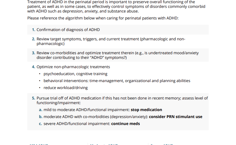 Preview of Management of ADHD in the Perinatal Period