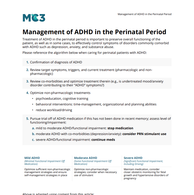 Preview of Management of ADHD in the Perinatal Period