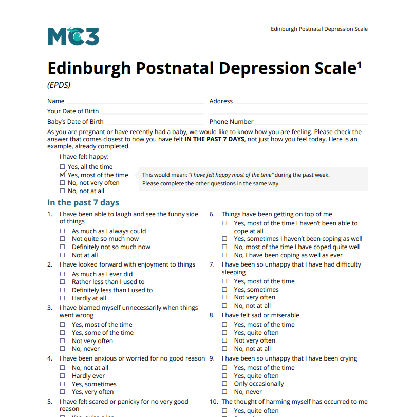 Preview of Edinburgh Postnatal Depression Scale