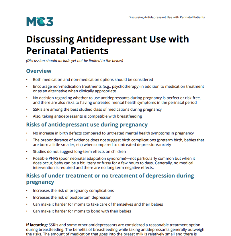 Preview of Discussing Antidepressant Use with Perinatal Patients