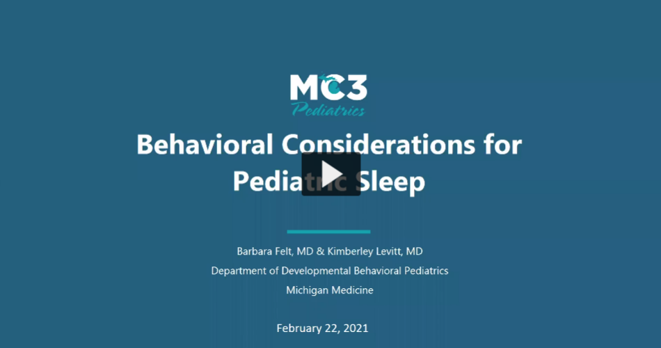 Preview of Behavioral Considerations for Pediatric Sleep