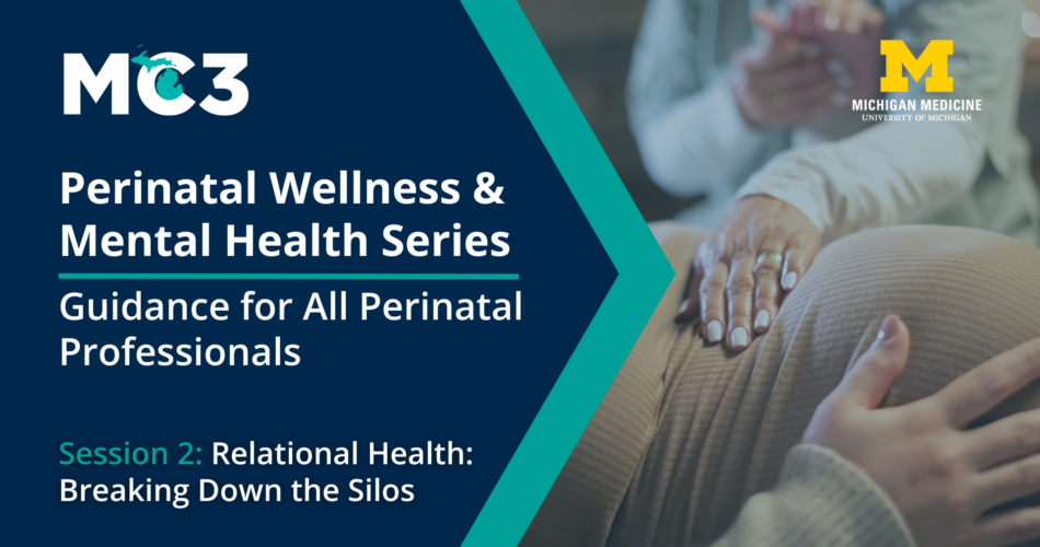 Title slide for Perinatal Wellness & Mental Health Series, Session 2: Relational Health: Breaking Down the Silos