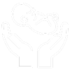 Hands holding a baby icon.