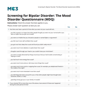 Preview of Screening for Bipolar Disorder: the Mood Disorder Questionnaire