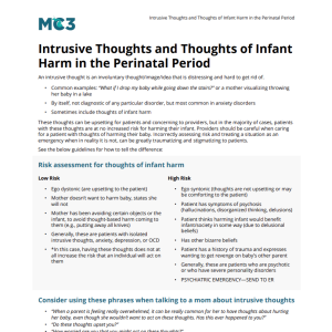 Preview of Intrusive Thoughts and Thoughts of Infant Harm in the Perinatal Period