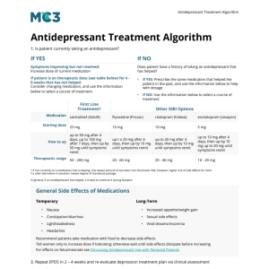 Preview of Antidepressant Treatment Algorithm